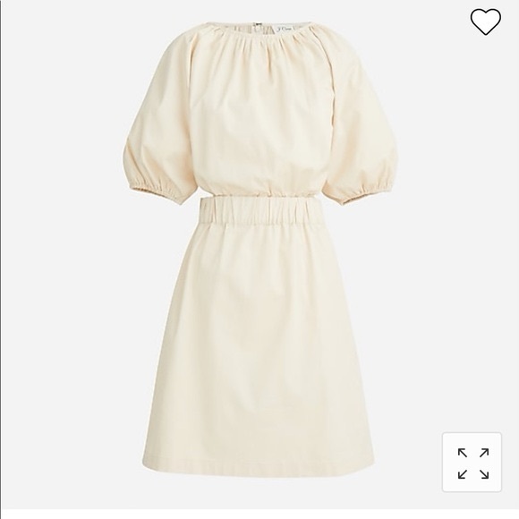 NWT J.Crew Puff-Sleeve Side-Cutout Mini Dress Lightweight Chino Size 22 Sold Out - Picture 4 of 13